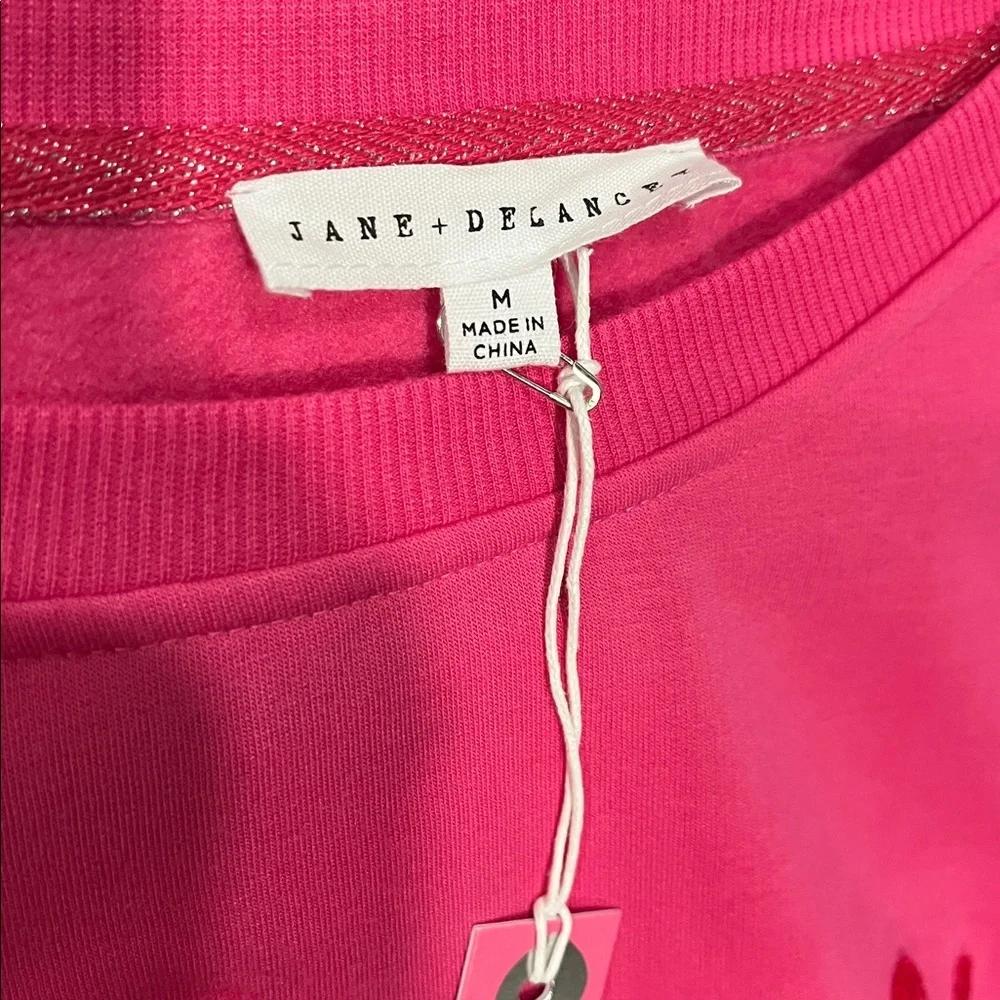 Pink 'Love' Embroider detail sweater NWT Jane + Delancey - Picture 6 of 6